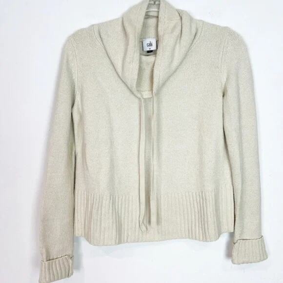 CABI Hope Pullover Cowl Neck Sweater Beige - Picture 4 of 5